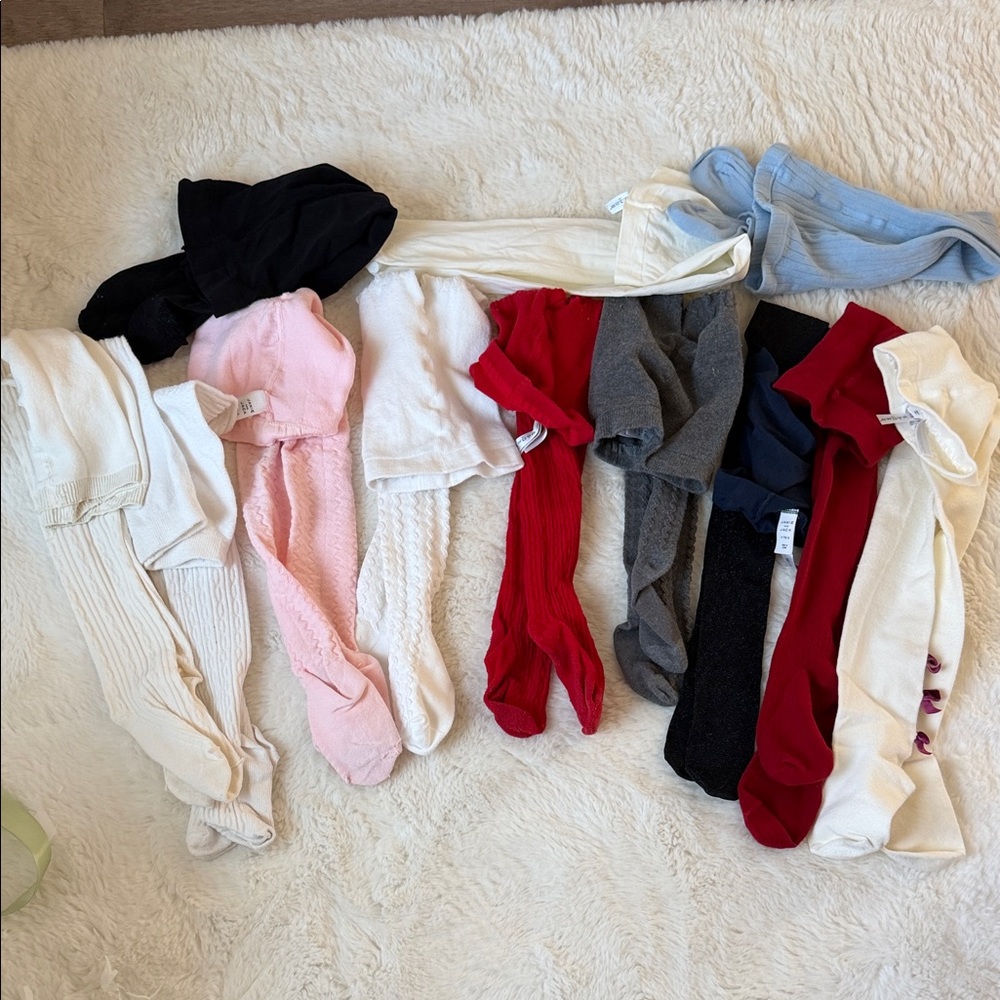 Janie and Jack Mixed Kids Tights in White, Pink, Red, Black, Gray, Blue